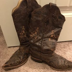 Corral Vintage Lizard Inlay Snip toe Cowboy Boots